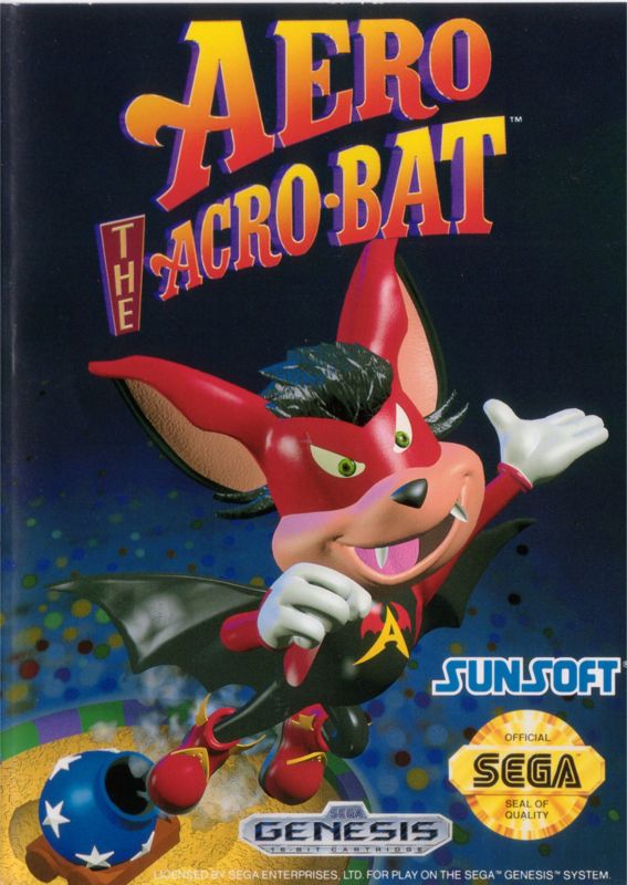 Aero the Acro-Bat box art for Sega Genesis